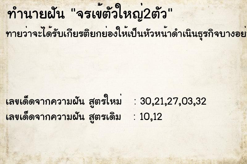 ทำนายฝัน จรเข้ตัวใหญ่2ตัว