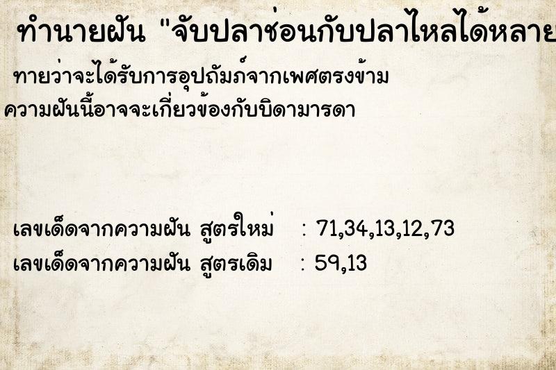 ทำนายฝัน จับปลาช่อนกับปลาไหลได้หลายตัว