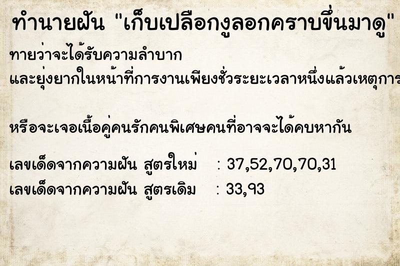 ทำนายฝัน เก็บเปลือกงูลอกคราบขึ่นมาดู