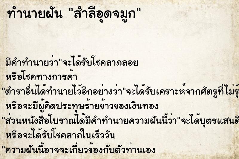 ทำนายฝัน สำลีอุดจมูก