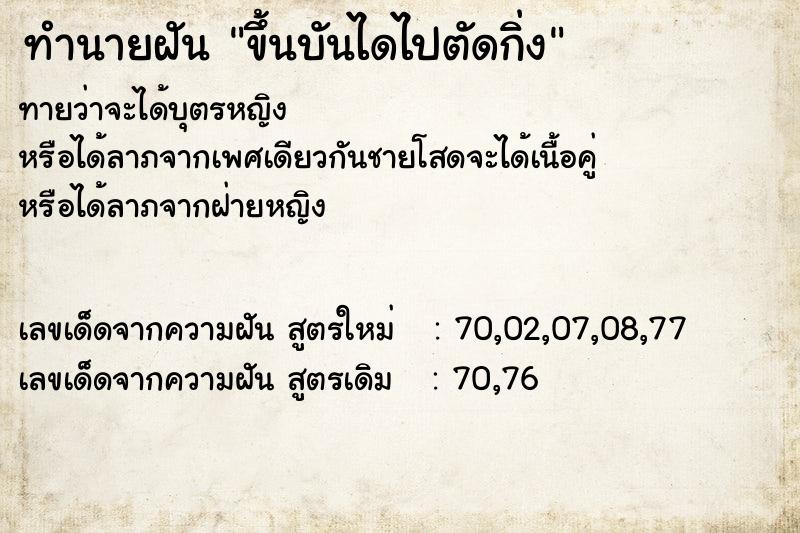 ทำนายฝัน ขึ้นบันไดไปตัดกิ่ง