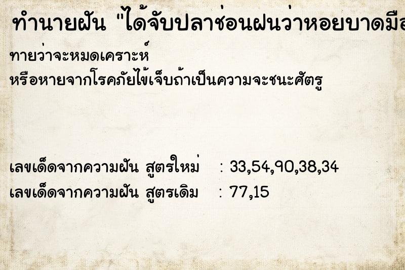 ทำนายฝัน ได้จับปลาช่อนฝนว่าหอยบาดมือเลือดออก