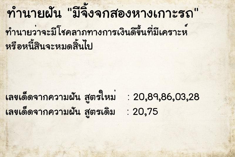 ทำนายฝัน มีจิ้งจกสองหางเกาะรถ