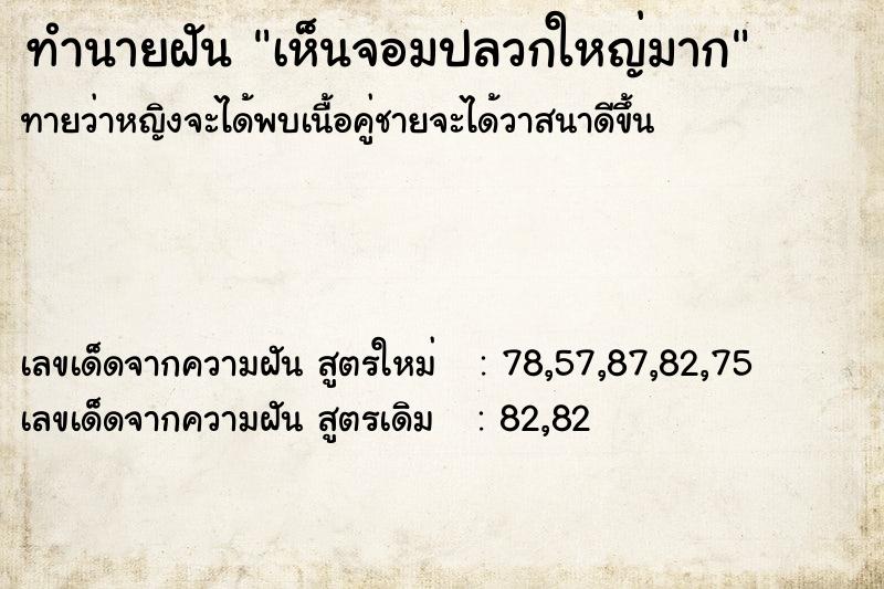 ทำนายฝัน เห็นจอมปลวกใหญ่มาก