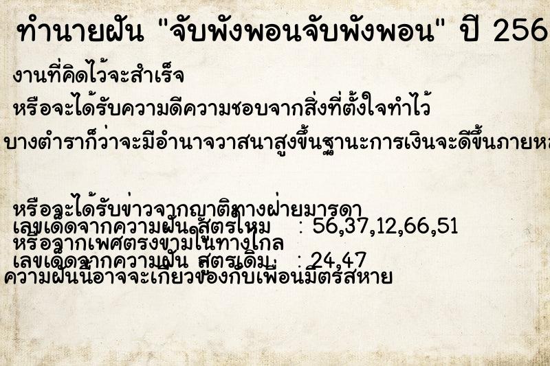 ทำนายฝัน จับพังพอนจับพังพอน