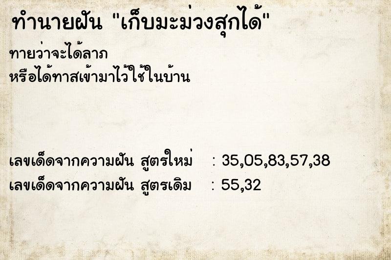 ทำนายฝัน เก็บมะม่วงสุกได้