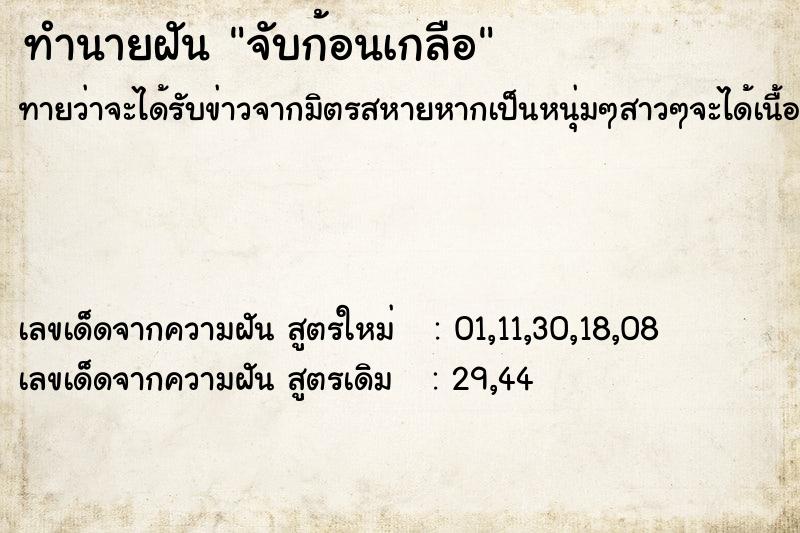 ทำนายฝัน จับก้อนเกลือ