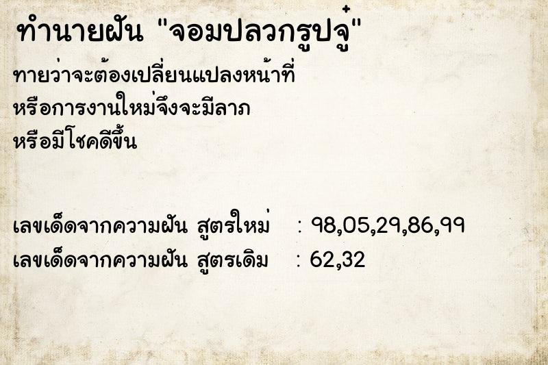 ทำนายฝัน จอมปลวกรูปจู๋