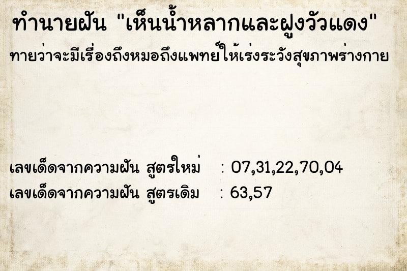 ทำนายฝัน เห็นน้ำหลากและฝูงวัวแดง ตำราโบราณ แม่นที่สุดในโลก