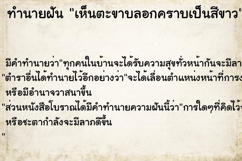 ทำนายฝัน เห็นตะขาบลอกคราบเป็นสีขาว