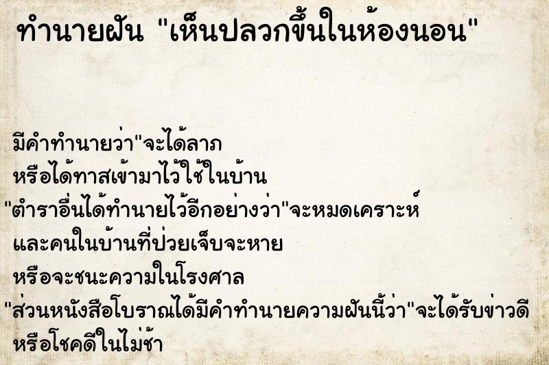 ทำนายฝัน เห็นปลวกขึ้นในห้องนอน