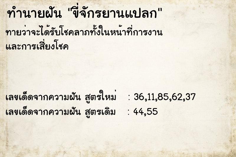 ทำนายฝัน #ทำนายฝัน #ขี่จักรยานแปลกๆ  เลขนำโชค 