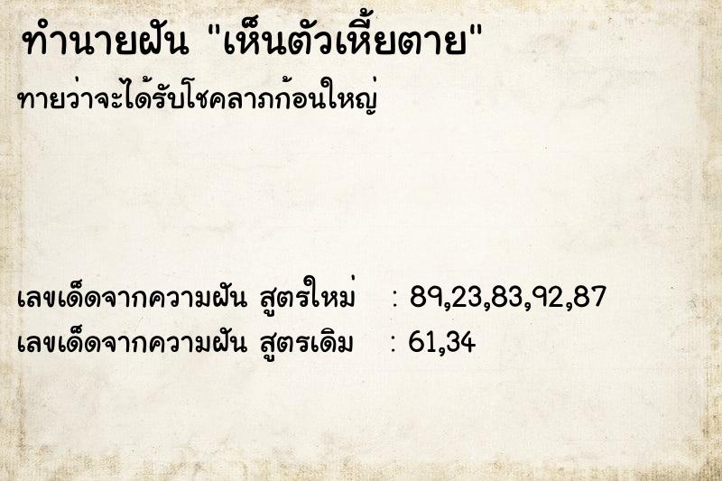 ทำนายฝัน เห็นตัวเหี้ยตาย