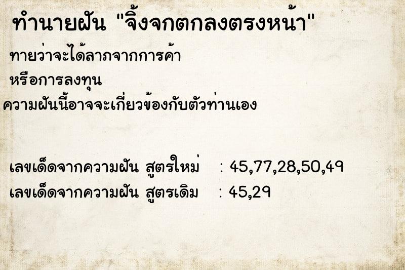 ทำนายฝัน จิ้งจกตกลงตรงหน้า