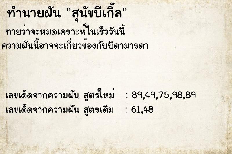 ทำนายฝัน สุนัขบีเกิ้ล