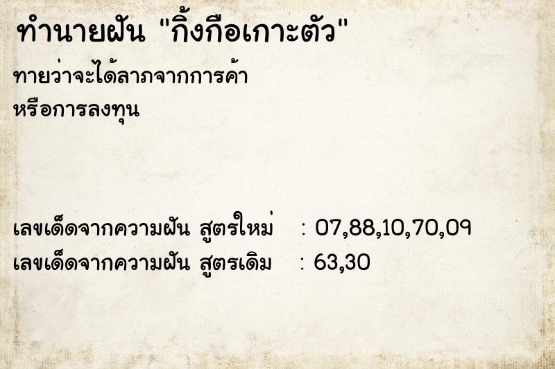 ทำนายฝัน กิ้งกือเกาะตัว  เลขนำโชค 