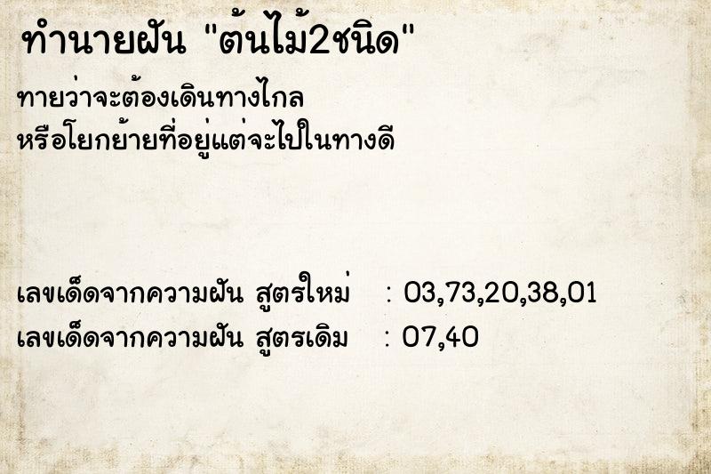 ทำนายฝัน ต้นไม้2ชนิด