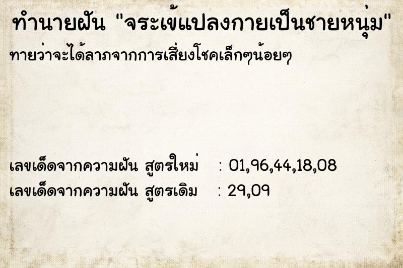 ทำนายฝัน จระเข้แปลงกายเป็นชายหนุ่ม