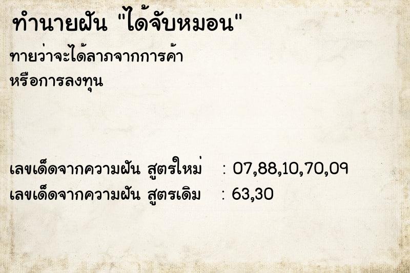 ทำนายฝัน ได้จับหมอน