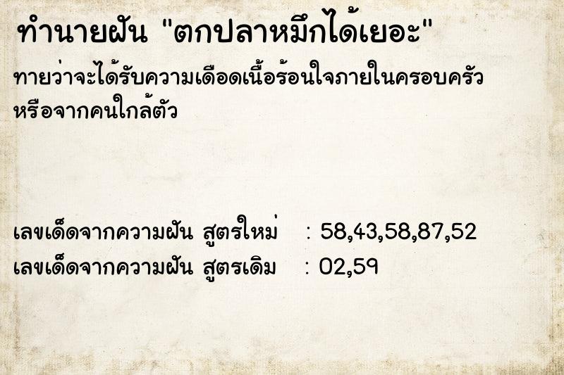 ทำนายฝัน ตกปลาหมึกได้เยอะ