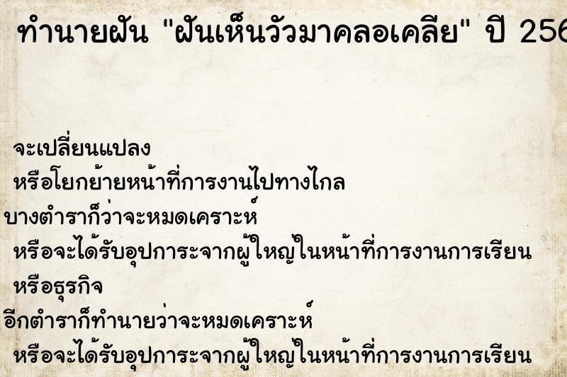 ทำนายฝัน ฝันเห็นวัวมาคลอเคลีย