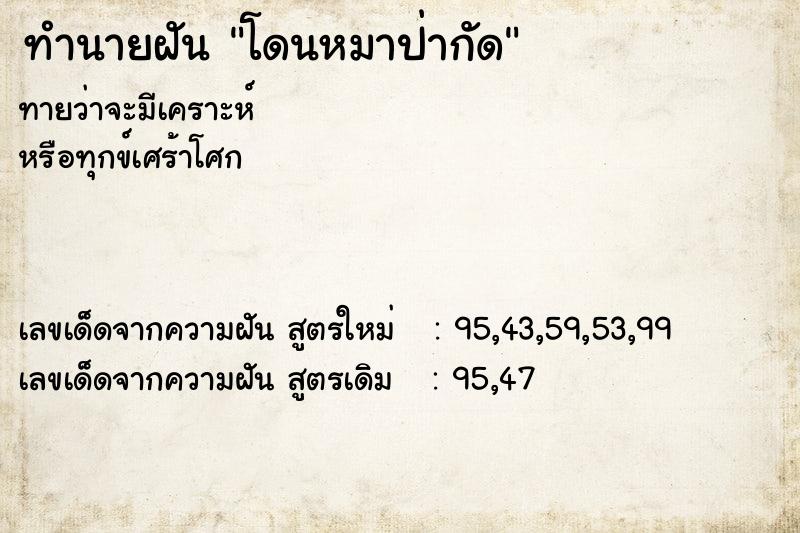 ทำนายฝัน โดนหมาป่ากัด