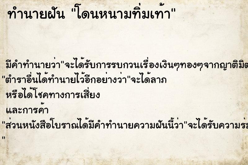 ทำนายฝัน โดนหนามทิ่มเท้า