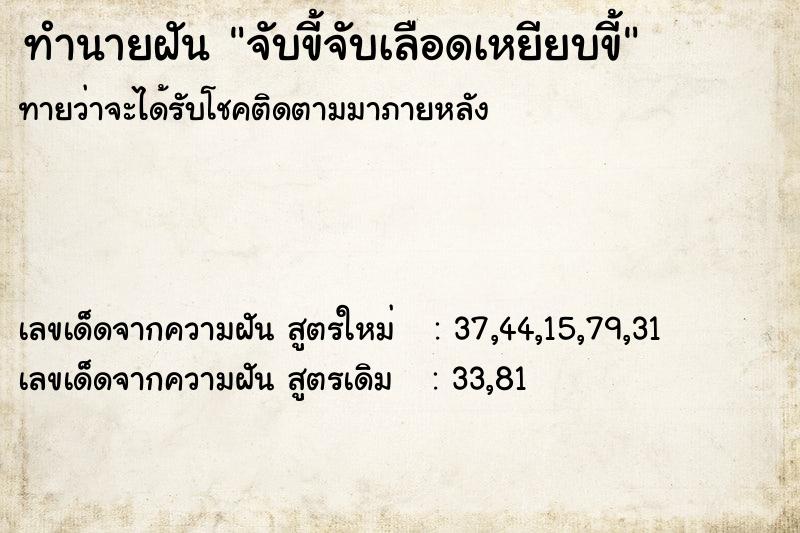 ทำนายฝัน จับขี้จับเลือดเหยียบขี้