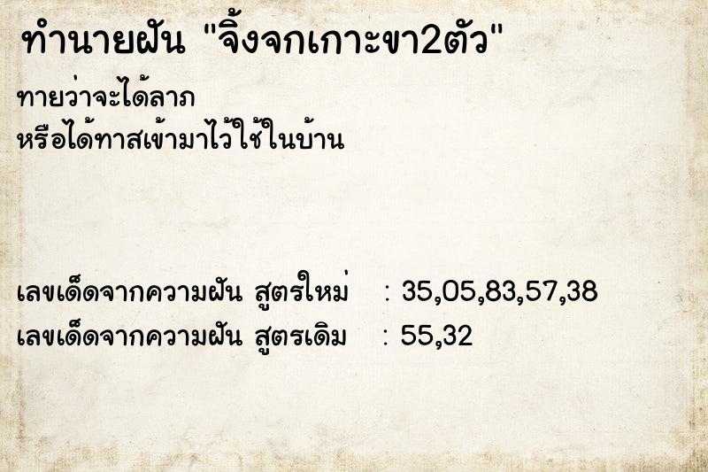 ทำนายฝัน จิ้งจกเกาะขา2ตัว