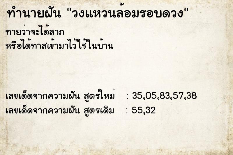 ทำนายฝัน วงแหวนล้อมรอบดวง