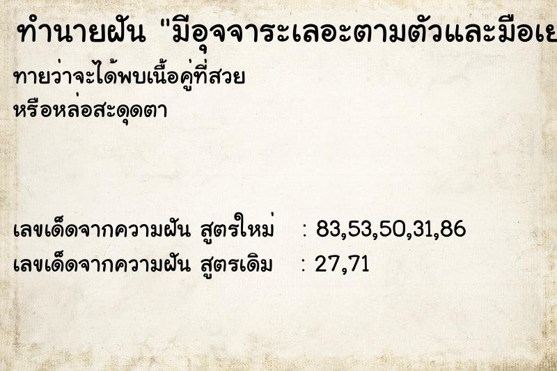 ทำนายฝัน มีอุจจาระเลอะตามตัวและมือเยอะมาก