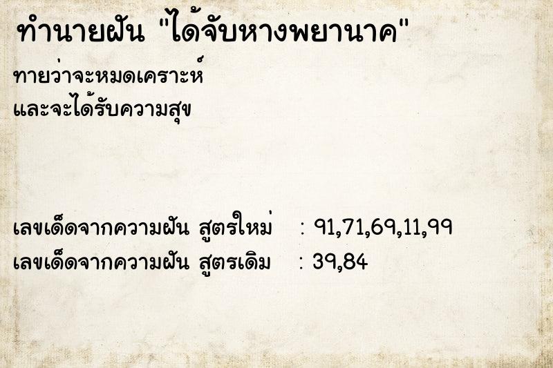 ทำนายฝัน ได้จับหางพยานาค