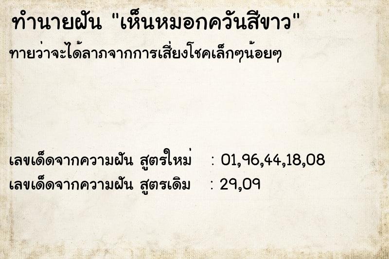 ทำนายฝัน เห็นหมอกควันสีขาว