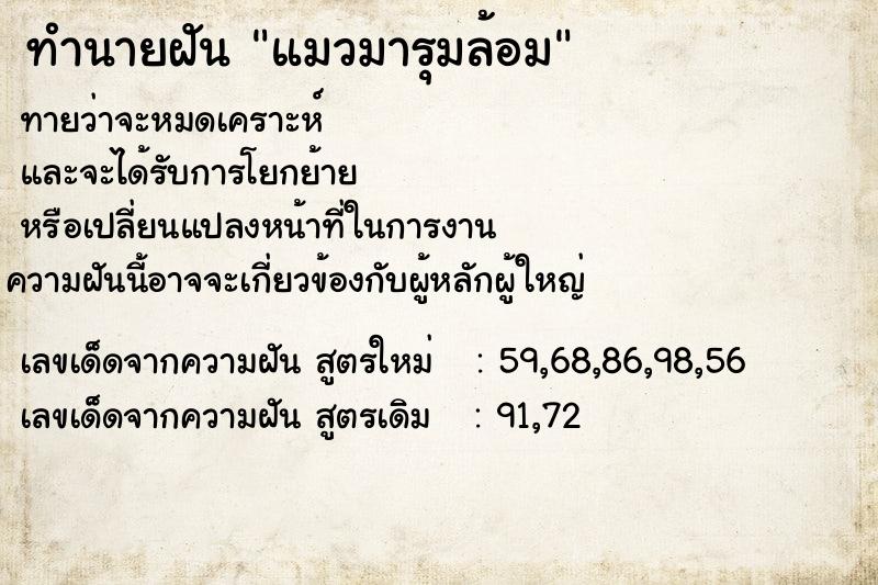 ทำนายฝัน แมวมารุมล้อม