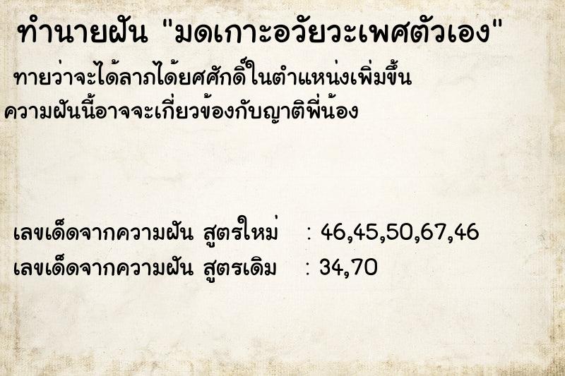 ทำนายฝัน มดเกาะอวัยวะเพศตัวเอง