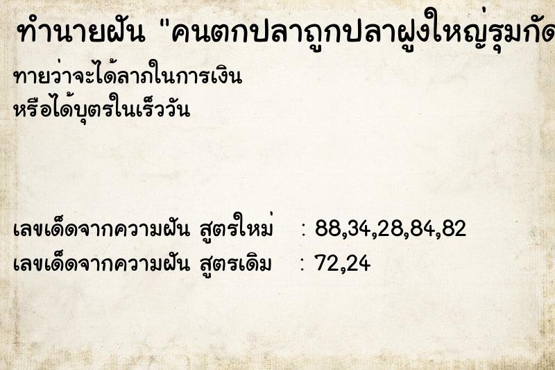 ทำนายฝัน คนตกปลาถูกปลาฝูงใหญ่รุมกัด