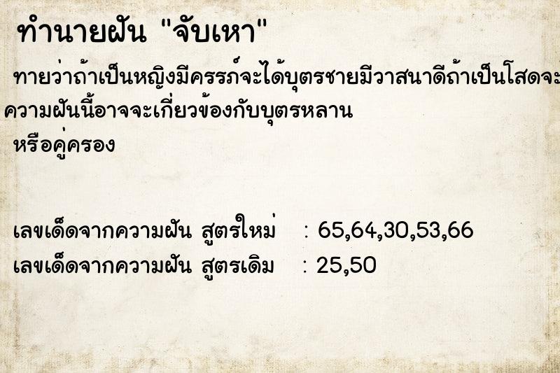 ทำนายฝัน จับเหา