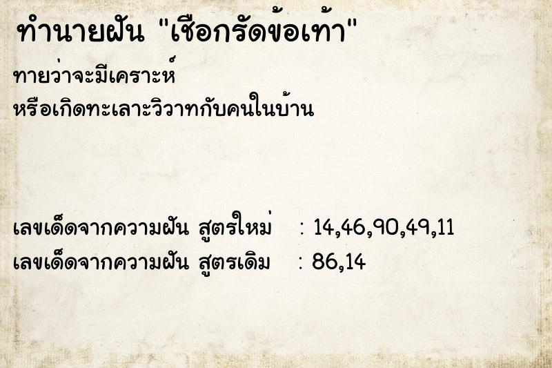 ทำนายฝัน เชือกรัดข้อเท้า