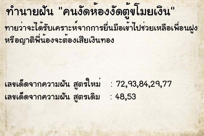 ทำนายฝัน คนงัดห้องงัดตู้ขโมยเงิน