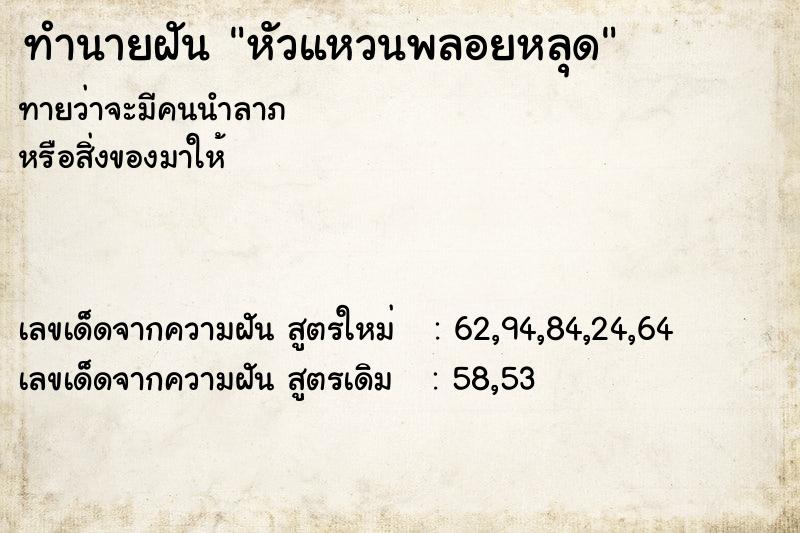 ทำนายฝัน หัวแหวนพลอยหลุด