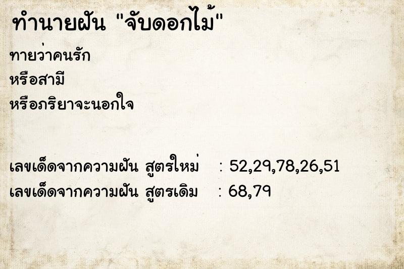 ทำนายฝัน จับดอกไม้