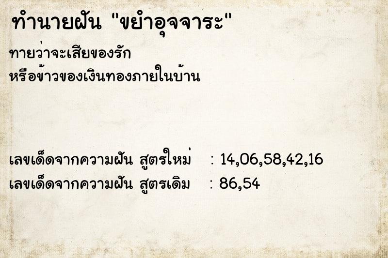 ทำนายฝัน ขยำอุจจาระ