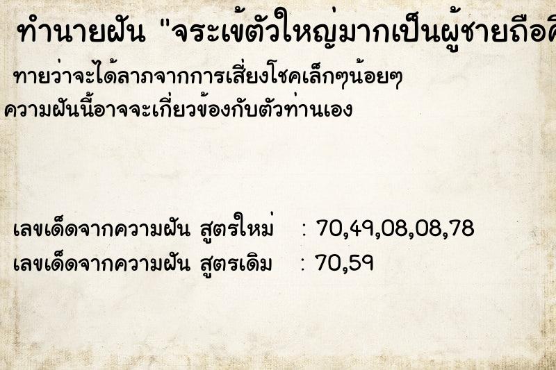 ทำนายฝัน จระเข้ตัวใหญ่มากเป็นผู้ชายถือศีล