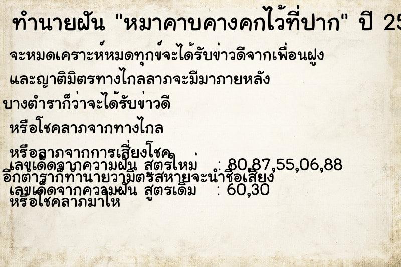 ทำนายฝัน หมาคาบคางคกไว้ที่ปาก