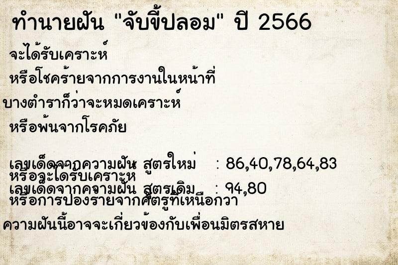 ทำนายฝัน จับขี้ปลอม