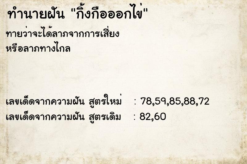 ทำนายฝัน กิ้งกือออกไข่  เลขนำโชค 