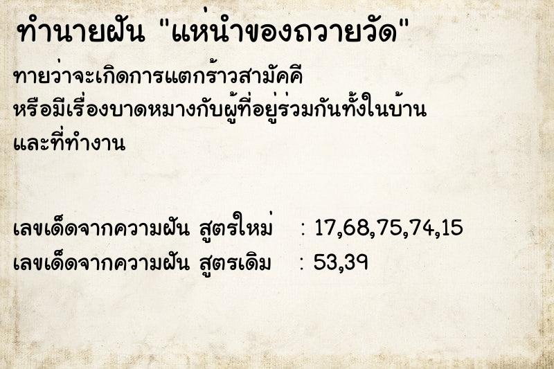 ทำนายฝัน แห่นำของถวายวัด