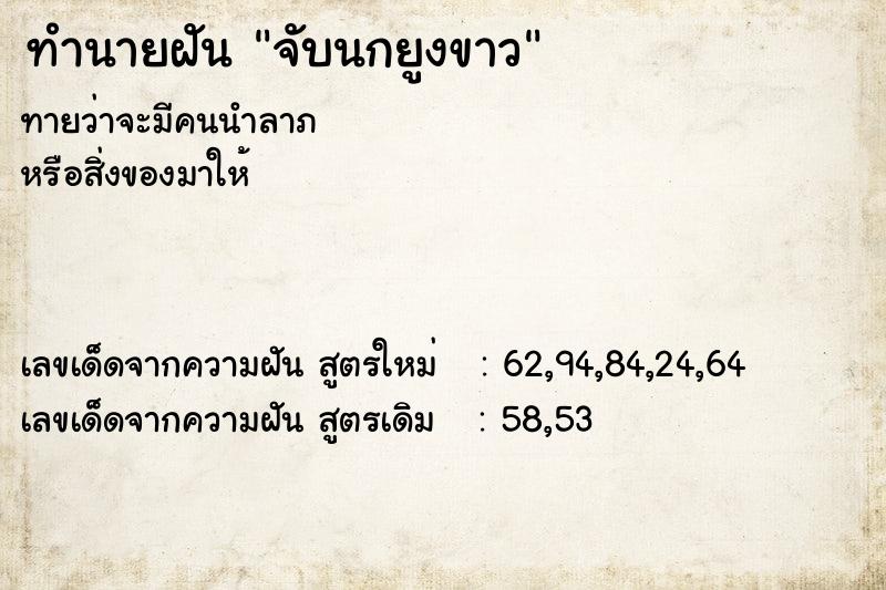 ทำนายฝัน จับนกยูงขาว