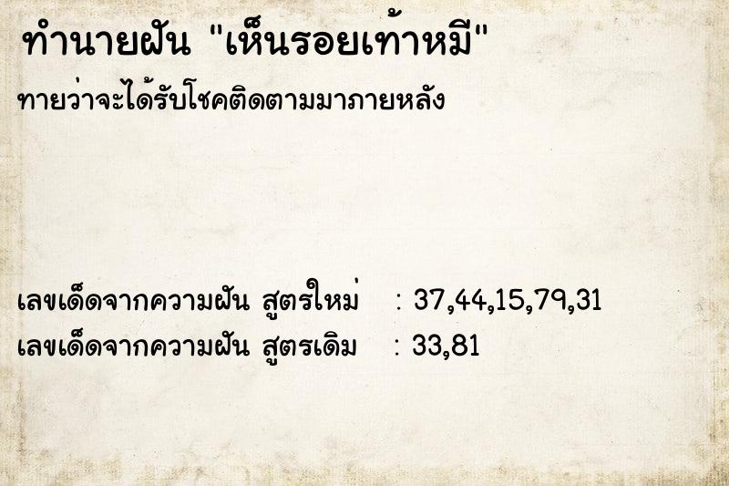 ทำนายฝัน เห็นรอยเท้าหมี