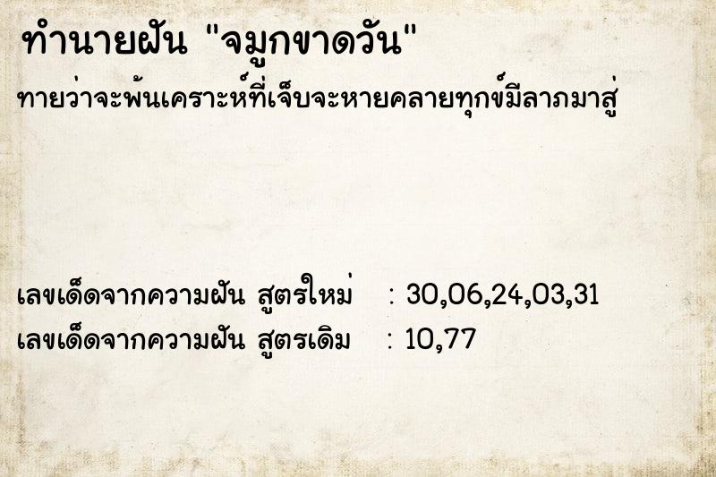 ทำนายฝัน จมูกขาดวัน